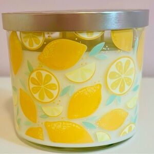 NWT Lemon Zest Scented Candle with Silver Lid